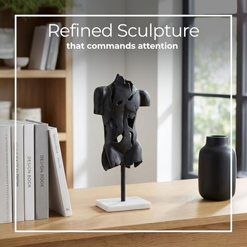 Escultura de Metal Abstracta con Base de Mármol 16" miniatura 4