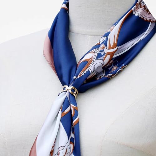 Chunky Chain Silk Scarf Clip for Women Girls Minimalist Silver Wide Band Statement Buckle Wrap Fashion Punk Link Shawl Scarves Clasp Dress Accessories Jewelry 14k Gold Plated3
