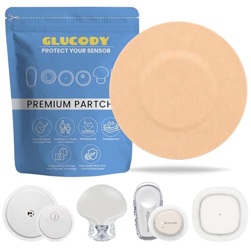 GLUCODY 10pc Parches Sensor Freestyle Libre 2 Hipoalergénicos, Impermeables, Transpirables
