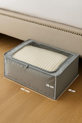 Handyol 1 Adet Pencereli Çelik Destekli Büyük Boy Hurç Baza Altı Çok Amaçlı Organizer 66x46x20 cm