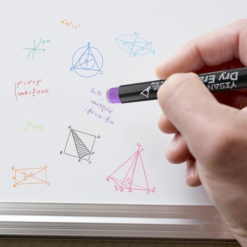 YISAN Magnetische Whiteboard Stifte Dünn mit ultrafeiner Spitze,Abwischbar Stifte,Whiteboard Marker 0,7 mm Extra Feine mit Radiergummis, 12 Farben mit Geringem Geruch,70566