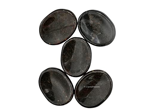 Image of Certified Garnet Crystal Thumb Worry Pebbles Stones for Anxiety Stress Relief Massage - AAA Grade Original Healing Gemstone Agate Rubbing Stone for Yoga Meditation Spiritual Reiki Feng Shui