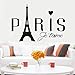 Pegatinas De Pared Love Paris Extraíbles Románticas Paris Love Torre Eiffel Calcomanías De Vinilo Para Pared Para Habitaciones De Niños Calcomanías Para El Hogar 59 * 41Cm