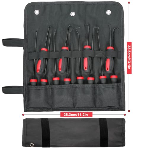 Image of Keze 12 Pcs Pick and Hook Tool Set Includes Long & Mini Precision Pick Tool Kit for Car Auto Oil Seal /O-Ring Seal Gasket Pick Hooks Puller Remove