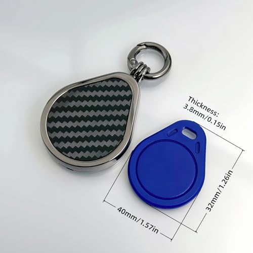 Metal RFID access card holder, droplet shaped zinc alloy keychain, elevator card NFC smart tag protective cover4
