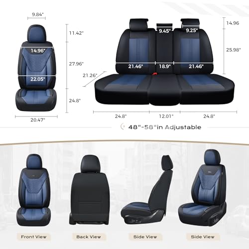 Image of Coverado Car Seat Covers with Lumbar Support, Front Covers for Cars, Universal Automotive Seat Cover, Waterproof, Leather Car Seat Cushion, Interior Seat Protectors for Most Cars