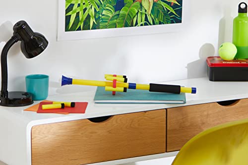 Günther Flugspiele 1555 - Blasrohr Blowgun, ca. 46 cm langes Pusterohr mit 5 Schaumstoff-Raketen, Raketen Spielzeug für Kinder ab 5 Jahren, für drinnen und draußen