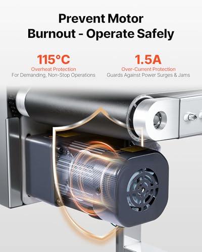 VEVOR Belt Conveyor, 59 x 7.8 inch Conveyor Table, Stainless Steel Motorized Belt Conveyor PVC Belt Anti-Static Adjustable Speed (Double Guardrail)