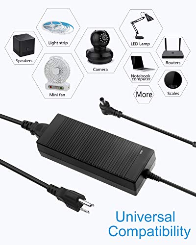 Alitove 24V Power Supply Adapter 100-240V Ac To Dc 24 Volt 5A 120W Converter 24 Vdc 5Amp 4.5A 4A Led Driver Transformer 5.5X2.5Mm Plug For Led Strip Light Dc Pump Lcd Monitor Massage Chair, 5-Pack #TOP5