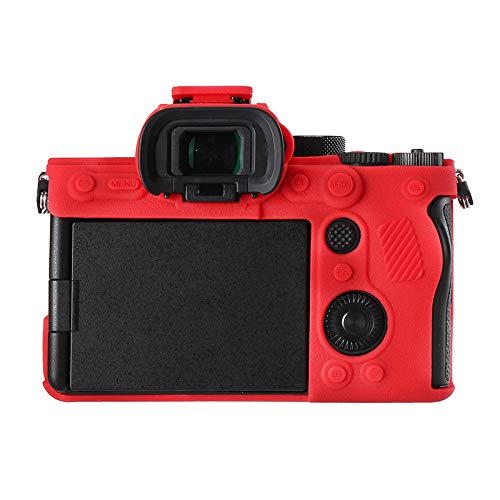 Funda protectora de silicona para cámara Sony A7IV roja miniatura 2