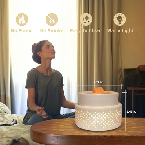 Ceramic Wax Melt Warmer - LED Night Light Candle Wax Warmer for Scented Wax, Electric Fragrance Wax Melter for Home, Office, Bedroom Decor, and Gifts - Image 3