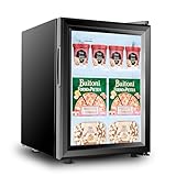 Congelador vertical pequeño con puerta de cristal (21 litros). Mini congelador bajo encimera con puerta transparente para poder ver el interior cómodamente. Congeladores pequeños.