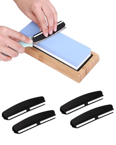 FUGLUS 4 Stück Schleifhilfe Set, Schleifhilfe Messer, Manuelles Messerschärfer Winkel Halter Für Schärfen,Praktisches Schärfzubehör,Schärfhilfe...