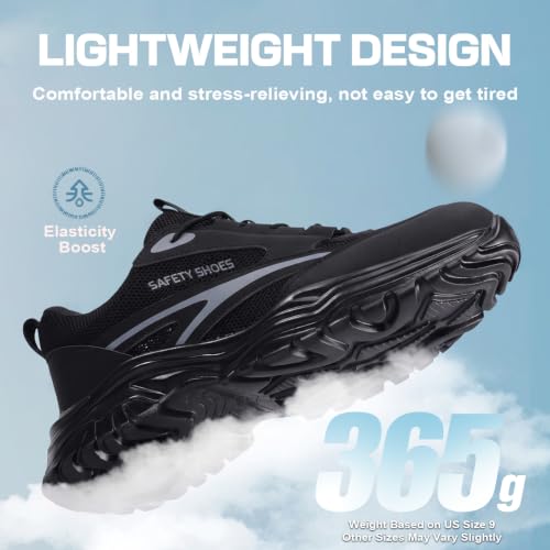 Image of Steel Toe Shoes for Men, Lightweight Safety Work Shoes