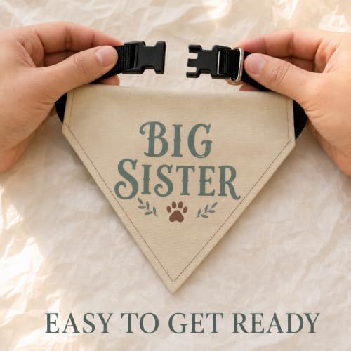 PAWROVE Big Sister Dog Bandana with Adjustable Buckle — view 10