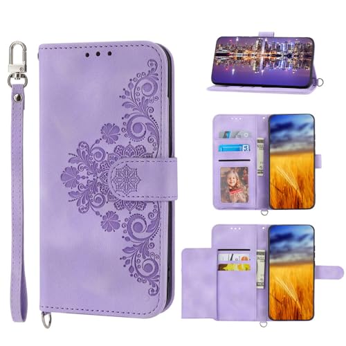 Coque Google Pixel 3 XL violette en cuir avec rabat aimanté pour le quotidien