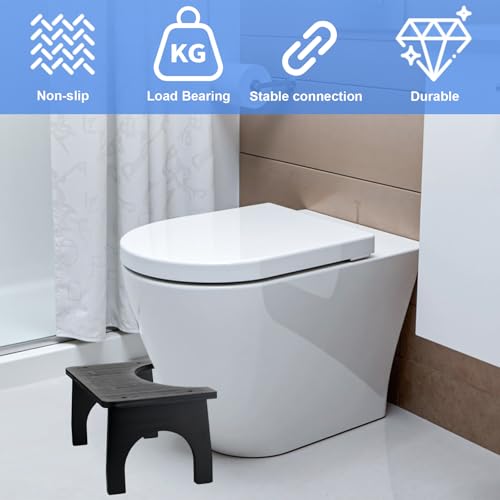 YYTECH Toilettenhocker Erwachsene Bambus Toilettenhocker Rutschfester Ergonomischer Wc Hocker für Badezimmer für Bekämpft Verstopfung Blähungen Bequeme Ausscheidung