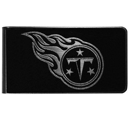 NFL Siskiyou Sports Mens Tennessee Titans Black and Steel Money Clip One Size Black