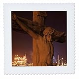 Square dimensions (in inches): 16 L x 16 W, image dimensions (in inches): 14 L x 14 W 100% poloyester; image is soft to touch. Made in USA Edges have pinking shear cut Image will not fade with washing. Image not a transfer, part of material