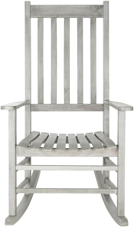 Solid Wood Rocking Chair, Indoor/Outdoor, 44.5'' H X 26'' W X 33.5'' D. (White Wash)