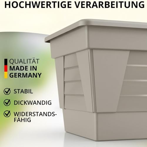 Plastard Blumenkasten 60 cm Seidengrau, Pflanzkasten, Balkonkasten – Ansicht 2