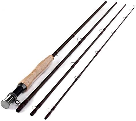 9' 10' Fly Fishing Rod 4 Sections 9FT 10FT 3/4 5/6 Fly Rod Carbon Fiber Blanks Light Weight Medium-Fast Action Cork Grip (10FT, 3/4)