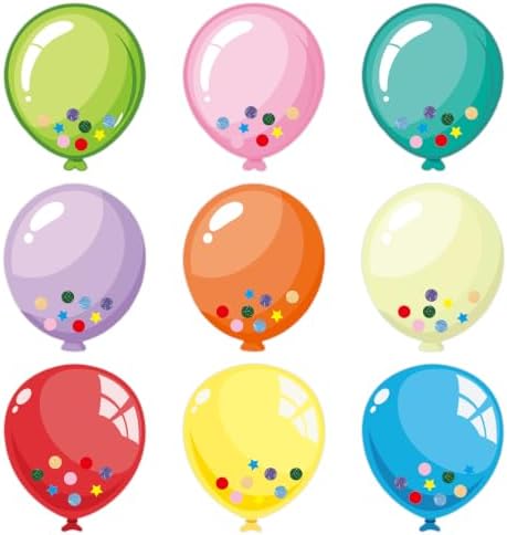 45Pcs Colorful Balloon Bulletin Board Decorations,Color Paper Bal...