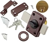 FEINZ - Tür Riegelschloss mit Zylinder - Türschloss riegel - Türriegel - Schloss - Torriegel...