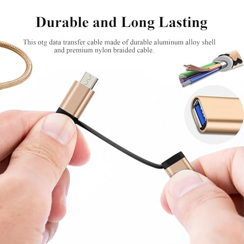 Câble OTG 2 en 1 USB vers Micro USB et Type C dorés - 6
