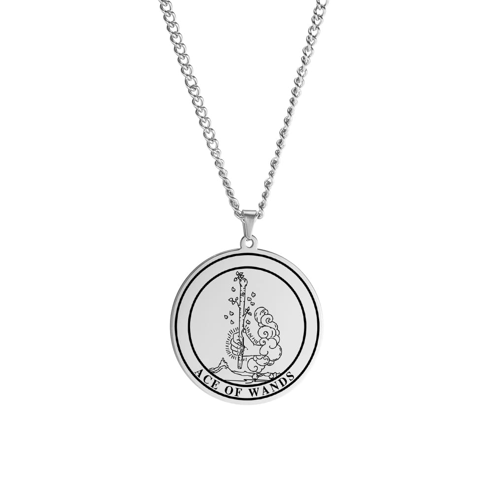 LIKGREATLIKGREAT Necklace Tarot Card Wands Pentacle