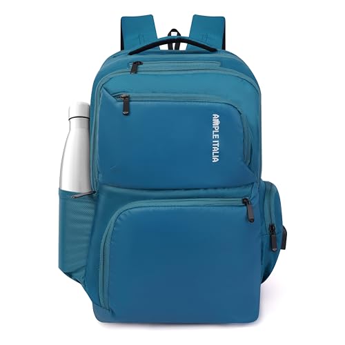 Image of Segno Laptop Backpack 15.6 Inch, Waterproof, 4 Compartments, Lightweight 500g, Padded Straps, Sea Green Backpack for Men & Women - School, College & Office Bag