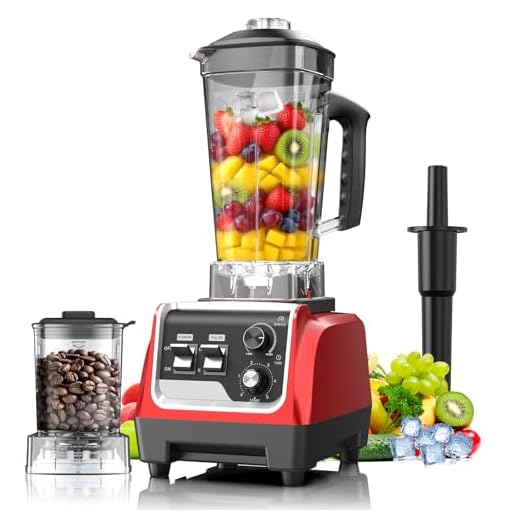 H-Duka 1800W Smoothie Blender and Grinder Combo 70OZ Large Capacity Countertop Blenders for Kitchen High Speed Blender for Smoothies Ice Crushing Frozen Drinks Puree (Dark Red)