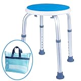 Medokare Padded Round Shower Stool - Shower Seat for Seniors with Tote Bag, Shower Bench Bath Chair