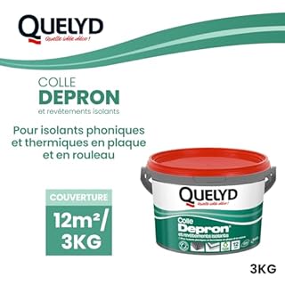 Quelyd Colle Pour Plaques Depron et Revêtement Isolants - Isolation Mur et Plafond - Maintien Immédiat -Sans Solvant - 1 Seau 3 kg