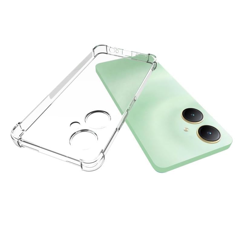 Image of Case Creation New Xiaomi Poco M6 Premium Imported 0.3mm Crystal Clear Totu Silicone Transparent Flexible Soft Corner Protection with TPU Slim Back Case Color Variation Cover for Poco M6