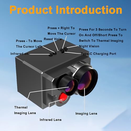Imagen Térmica de Visión Nocturna 4K HD, 296x192 (60 HZ) con Magnificación 7X, Monocular Térmico Infrarrojo 850nm para Caza y Camping miniatura 7