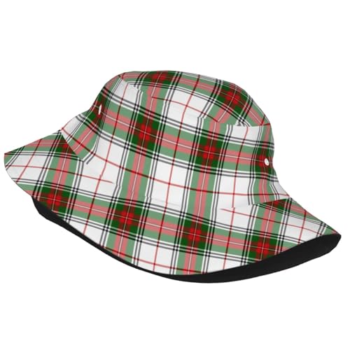 Sombrero tipo bucket unisex estilo tartán a cuadros miniatura 2