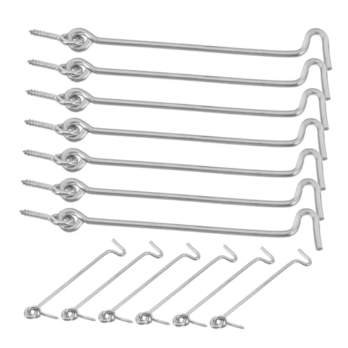 PRETYZOOM 100pcs Zinc-Plated Iron Spring Hooks for Gates Doors Gate Latch Security Latch Wire Strong for Indoor Outdoor Use