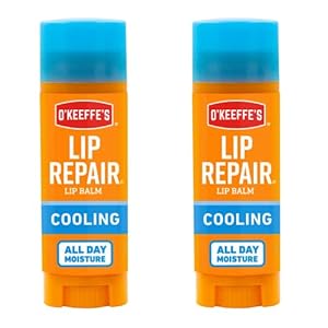 O’Keeffe’s Cooling Relief Lip Repair Lip Balm for Dry, Cracked Lips, Stick, (Pack of 2)