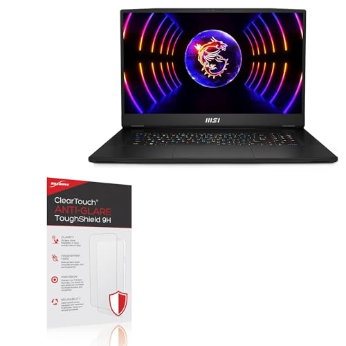 BoxWave Screen Protector Compatible With MSI Titan GT77 HX - ClearTouch Anti-Glare ToughShield 9H (2-Pack), Anti-Glare 9H Tough Flexible Film Screen Protector