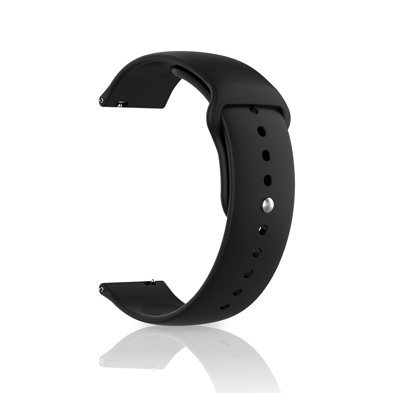 CeiBand Correa para 22MM 20MM Correa de Silicona Deportiva Impermeable Pulsera, Correas Hebilla de Acero Inoxidable, 22MM 20MM Banda Reemplazo de Reloj Inteligente para Hombres Mujer - Nero