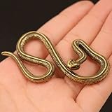 TEAMWILL Small Brass Metal Statue Ornament Animal Figurines Figurine House Decoration 1PC (Snake A (1PC)