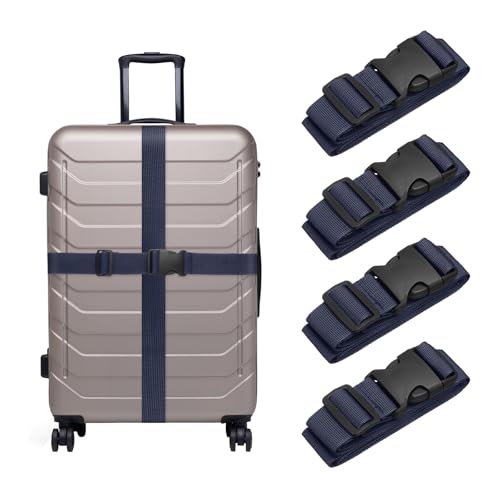 uxcell 4 Pcs Luggage Straps for Suitcases Luggage Connector Strap Buckle