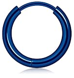 [From da Phactory] フロム ダ ファクトリー リングピアス 18G サージカルステンレス 軟骨ピアス ボディピアス1個(ブルー/2.0mm 8mm)