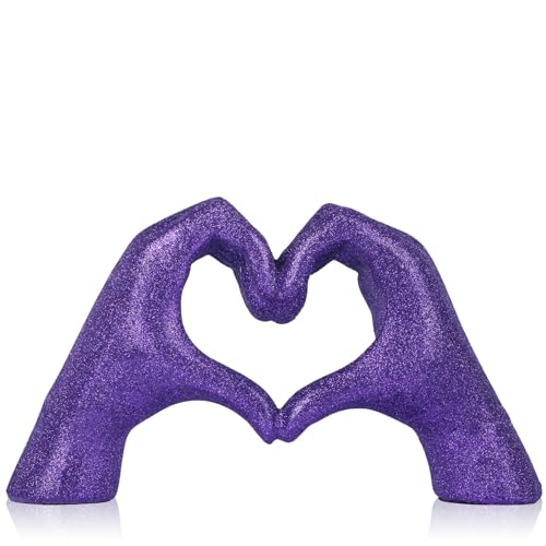 Estatua de Mano en Forma de Corazón Morado miniatura 1