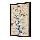 Personalized Fort Gibson Lake Wood Map | Lake Depth Map Art | 9-Layer Handcraft Nautical Decor | Wall Art for Lake House, Cabin | Gifts for 5th Anniversary, Father’s Day, Christmas, Housewarming