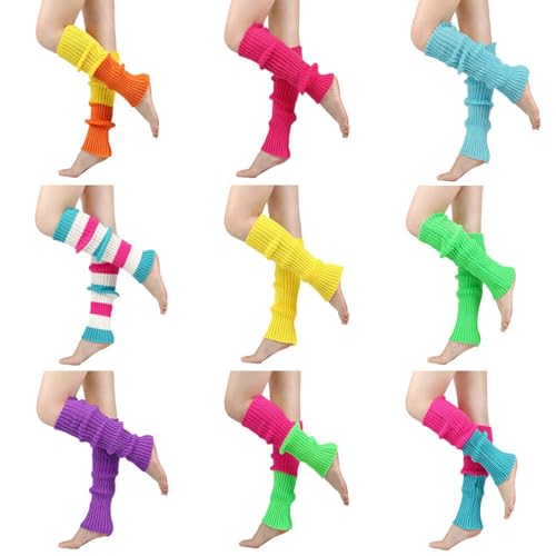 Image of Leg Warmers for Women Winter, Leg Warmers Y2k Ribbed Leg Warmers 80s Leg Warmer Socks Outfit for Girls Party Yoga