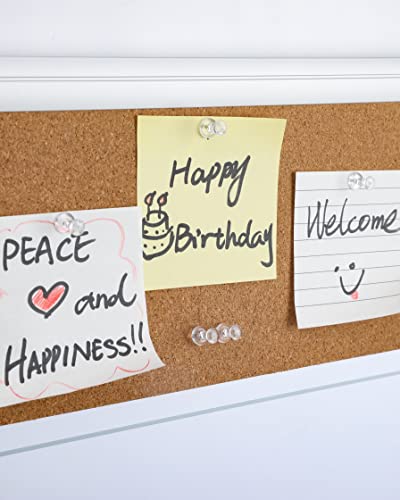 Paperpal 280 Clear Push Pins For Cork Board, Clear Thumb Tacks For Wall Hangings, Pushpins For Office School & Personal Use, Standard Size Push Pin Tacks (Clear, Plastic Head) #TOP5