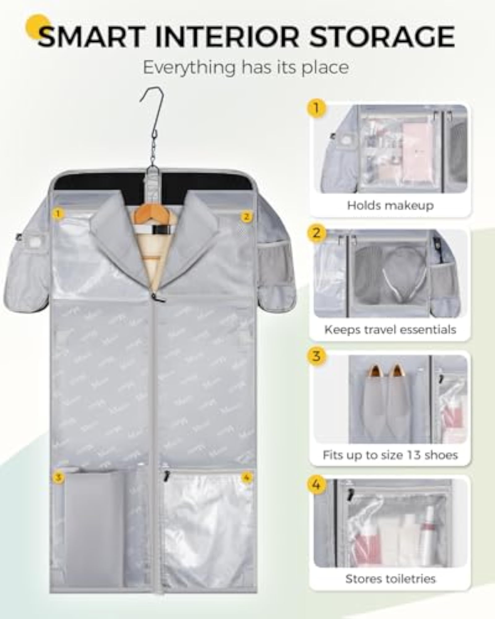 Double Layer Garment Bag for Travel, Women's Suit Bag
