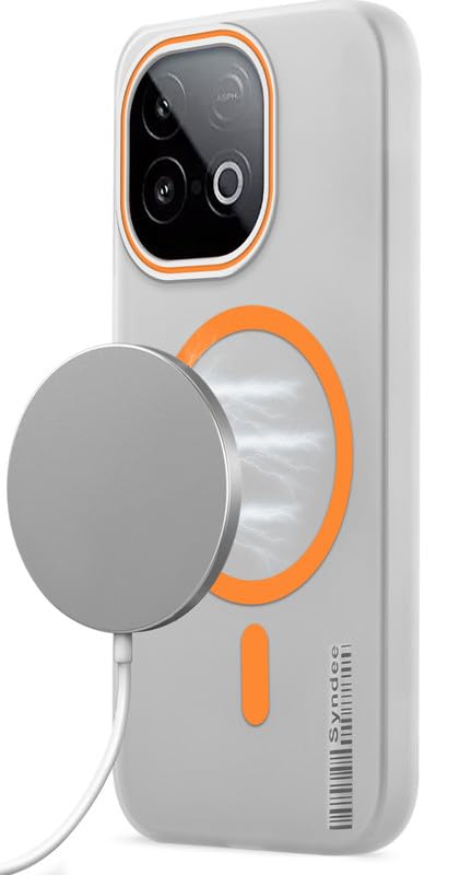 Image of Mr. Case Back Cover for iQOO Neo 10 5G Elegant Frosted White Translucent Back with Wireless Charging Support | Anti-Scratch Shockproof Phone Case - Orange